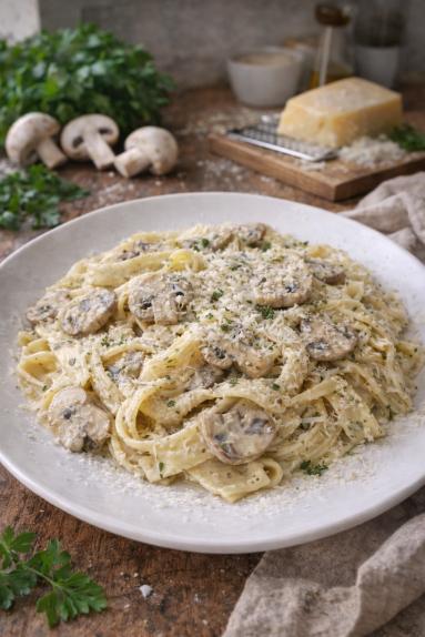 Zdjęcie - Tagliatelle z pieczarkami - Przepisy kulinarne ze zdjęciami