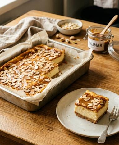 Zdjęcie - Sernik z kajmakiem na dużą blachę - Przepisy kulinarne ze zdjęciami