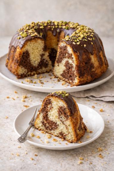 Zdjęcie - Babka marmurkowa z pistacjami - Przepisy kulinarne ze zdjęciami