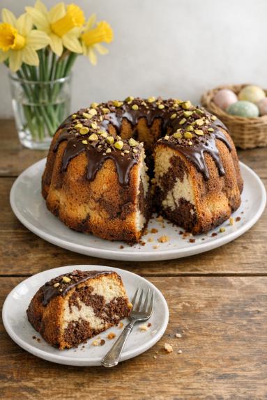 Zdjęcie - Babka marmurkowa z pistacjami - Przepisy kulinarne ze zdjęciami