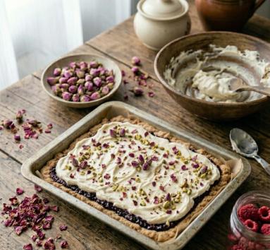 Zdjęcie - Mazurek r&oacute;żany z malinową nutą - Przepisy kulinarne ze zdjęciami