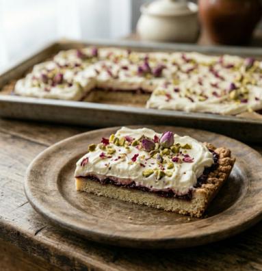 Zdjęcie - Mazurek r&oacute;żany z malinową nutą - Przepisy kulinarne ze zdjęciami