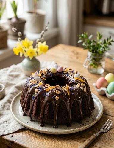 Zdjęcie - Babka  podw&oacute;jnie czekoladowa - Przepisy kulinarne ze zdjęciami