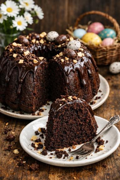 Zdjęcie - Babka  podw&oacute;jnie czekoladowa - Przepisy kulinarne ze zdjęciami