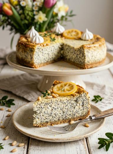 Zdjęcie - Sernik wielkanocny z makiem i cytryną - Przepisy kulinarne ze zdjęciami