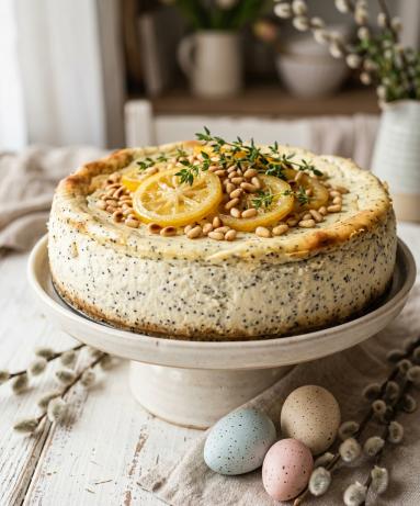 Zdjęcie - Sernik wielkanocny z makiem i cytryną - Przepisy kulinarne ze zdjęciami