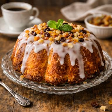 Zdjęcie: Babka drożdżowa z lukrem i nutą pomarańczy Zdjęcie - Babka drożdżowa z lukrem i nutą pomarańczy - Przepisy kulinarne ze zdjęciami