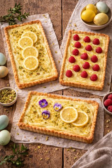 Zdjęcie - Mazurek z cytrynowym kremem - Przepisy kulinarne ze zdjęciami