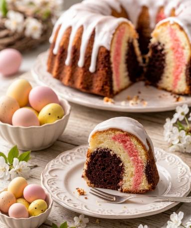 Zdjęcie - Babka  "Trzy Kolory" - Przepisy kulinarne ze zdjęciami