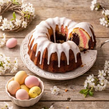 Zdjęcie - Babka  "Trzy Kolory" - Przepisy kulinarne ze zdjęciami