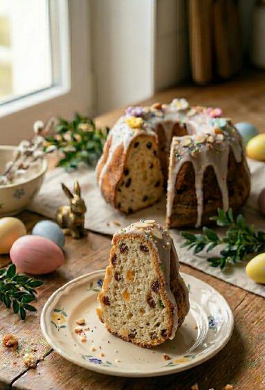 Zdjęcie - Babka drożdżowa z bakaliami - Przepisy kulinarne ze zdjęciami