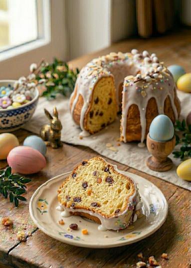 Zdjęcie - Babka drożdżowa z bakaliami - Przepisy kulinarne ze zdjęciami