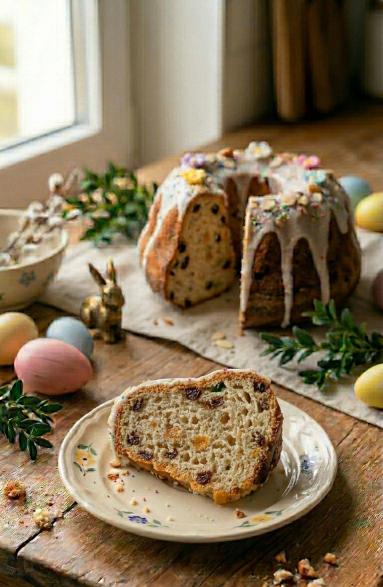 Zdjęcie - Babka drożdżowa z bakaliami - Przepisy kulinarne ze zdjęciami