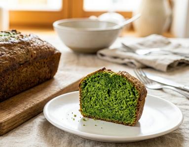 Zdjęcie - Kopia    Babka szpinakowa z kremem malinowym - Przepisy kulinarne ze zdjęciami