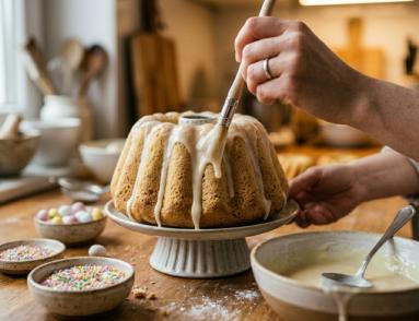 Zdjęcie - Baba drożdżowa parzona rodzynkami - Przepisy kulinarne ze zdjęciami