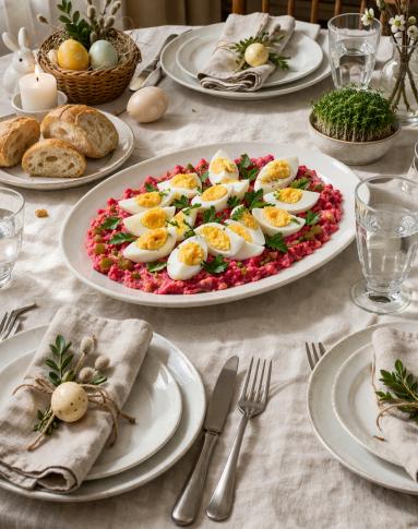 Zdjęcie - Jajka w sosie tatarskim - Przepisy kulinarne ze zdjęciami