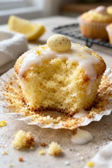 Zdjęcie - Babeczki /muffinki/  cytrynowe  z lukrem - Przepisy kulinarne ze zdjęciami