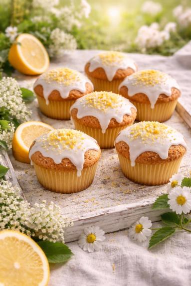 Zdjęcie - Babeczki /muffinki/  cytrynowe  z lukrem - Przepisy kulinarne ze zdjęciami