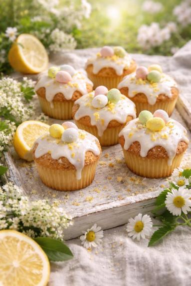 Zdjęcie - Babeczki /muffinki/  cytrynowe  z lukrem - Przepisy kulinarne ze zdjęciami