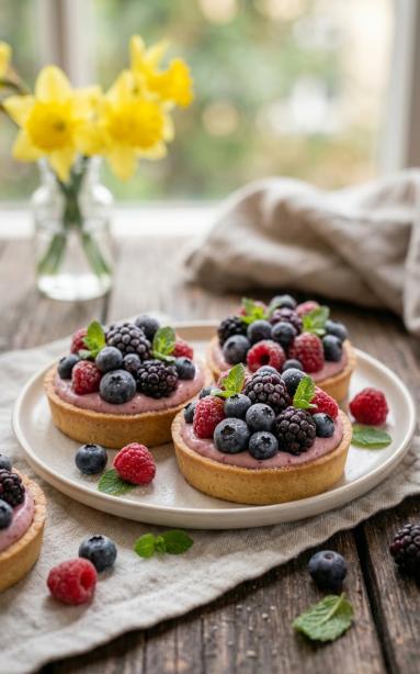 Zdjęcie - Tartaletki z  kremem i owocami - Przepisy kulinarne ze zdjęciami