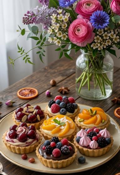 Zdjęcie - Tartaletki z  kremem i owocami - Przepisy kulinarne ze zdjęciami