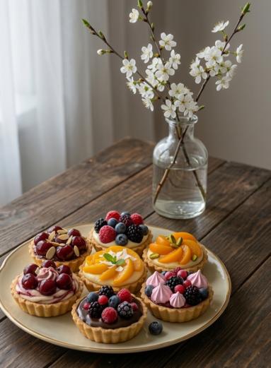 Zdjęcie - Tartaletki z  kremem i owocami - Przepisy kulinarne ze zdjęciami