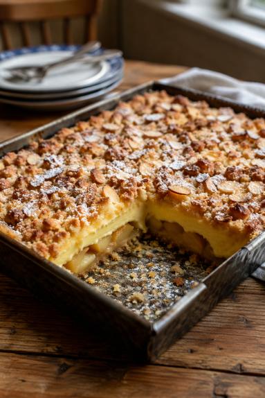 Zdjęcie - Szarlotka Kr&oacute;lewska z budyniem - Przepisy kulinarne ze zdjęciami