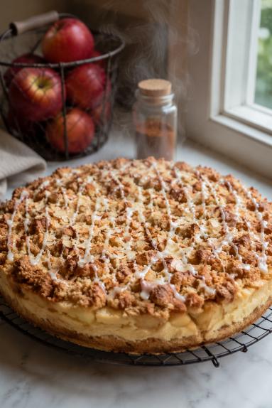 Zdjęcie - Szarlotka Kr&oacute;lewska z budyniem - Przepisy kulinarne ze zdjęciami