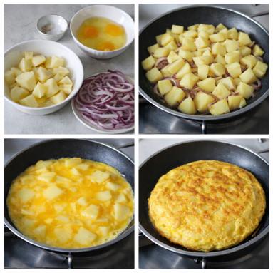 Zdjęcie - Frittata z ziemniakami i czerwoną cebulą - Przepisy kulinarne ze zdjęciami