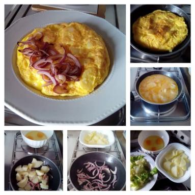 Zdjęcie - Frittata z ziemniakami i czerwoną cebulą - Przepisy kulinarne ze zdjęciami