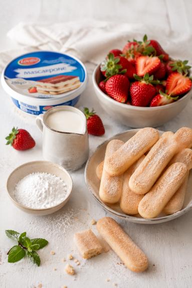 Zdjęcie: Deser mascarpone z owocami i biszkoptami Zdjęcie - Deser mascarpone z owocami i biszkoptami - Przepisy kulinarne ze zdjęciami
