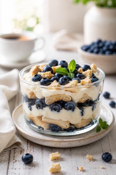 Zdjęcie: Deser mascarpone z owocami i biszkoptami Zdjęcie - Deser mascarpone z owocami i biszkoptami - Przepisy kulinarne ze zdjęciami