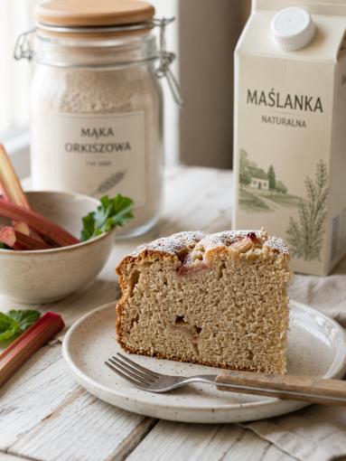 Zdjęcie: Ciasto orkiszowe z rabarbarem Zdjęcie - Ciasto orkiszowe z rabarbarem - Przepisy kulinarne ze zdjęciami