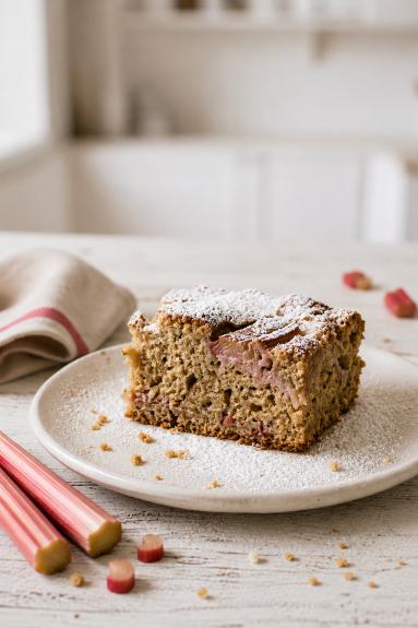 Zdjęcie: Ciasto orkiszowe z rabarbarem Zdjęcie - Ciasto orkiszowe z rabarbarem - Przepisy kulinarne ze zdjęciami