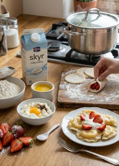 Zdjęcie: Pierogi z truskawkami /1 Zdjęcie - Pierogi z truskawkami /1 - Przepisy kulinarne ze zdjęciami