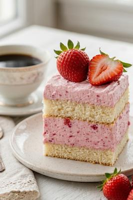 Zdjęcie - Ciasto biszkoptowe , truskawkami i kremem  mascarpone i - Przepisy kulinarne ze zdjęciami