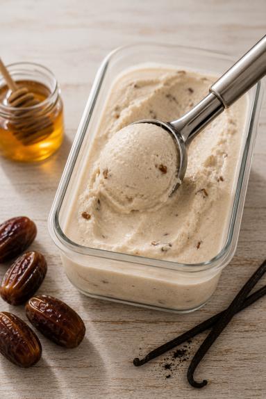 Zdjęcie: Lody daktylowe z serka wiejskiego Zdjęcie - Lody daktylowe z serka wiejskiego - Przepisy kulinarne ze zdjęciami