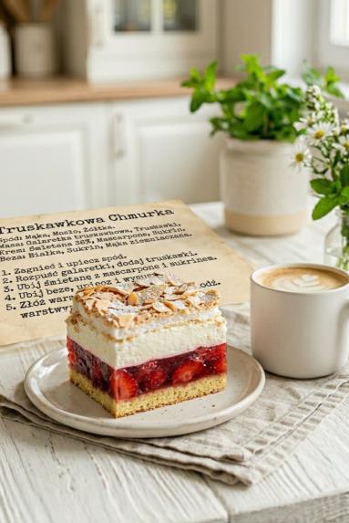 Zdjęcie - Ciasto "Truskawkowa chmurka" - Przepisy kulinarne ze zdjęciami