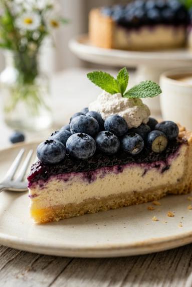 Zdjęcie - Tarta z serowym kremem waniliowym i bor&oacute;wkami/ FIT - Przepisy kulinarne ze zdjęciami