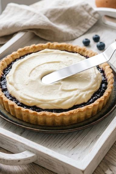 Zdjęcie - Tarta z serowym kremem waniliowym i bor&oacute;wkami/ FIT - Przepisy kulinarne ze zdjęciami