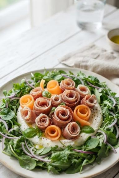 Zdjęcie: Sałatka letnia prosto z Włoch / Burrata, melon i prosciutto crudo Zdjęcie - Sałatka letnia prosto z Włoch / Burrata, melon i prosciutto crudo - Przepisy kulinarne ze zdjęciami