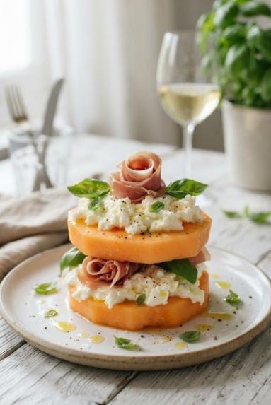 Zdjęcie: Sałatka letnia prosto z Włoch / Burrata, melon i prosciutto crudo Zdjęcie - Sałatka letnia prosto z Włoch / Burrata, melon i prosciutto crudo - Przepisy kulinarne ze zdjęciami