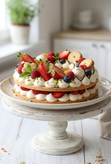Zdjęcie - Tarta migdałowa  z leśnymi owocami - Przepisy kulinarne ze zdjęciami