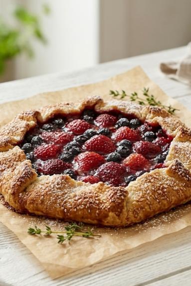 Zdjęcie: Galette z truskawkami i borówkami Zdjęcie - Galette z truskawkami i borówkami - Przepisy kulinarne ze zdjęciami