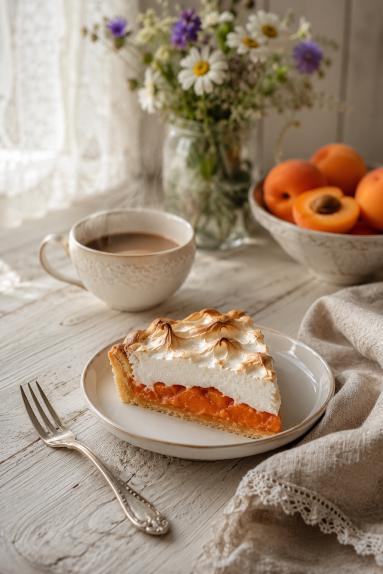 Zdjęcie - Tarta morelowa z delikatną bezą - Przepisy kulinarne ze zdjęciami