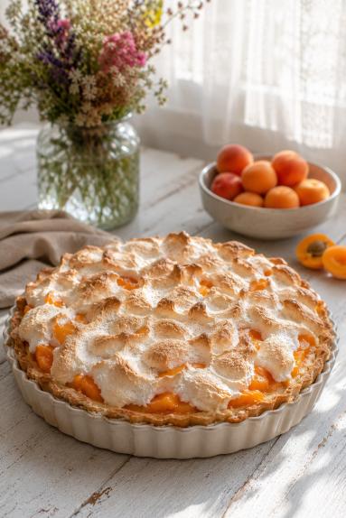 Zdjęcie: Tarta morelowa z delikatną bezą Zdjęcie - Tarta morelowa z delikatną bezą - Przepisy kulinarne ze zdjęciami