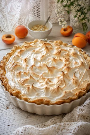 Zdjęcie - Tarta morelowa z delikatną bezą - Przepisy kulinarne ze zdjęciami