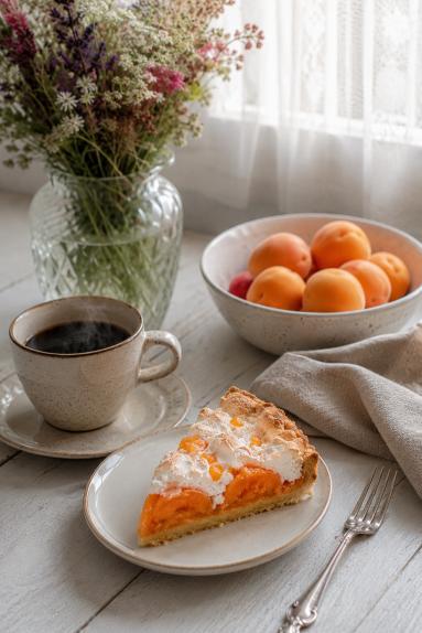 Zdjęcie: Tarta morelowa z delikatną bezą Zdjęcie - Tarta morelowa z delikatną bezą - Przepisy kulinarne ze zdjęciami