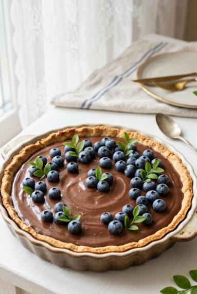 Zdjęcie - Tarta bor&oacute;wkowa z kremowym twarogowym i czekoladą - Przepisy kulinarne ze zdjęciami