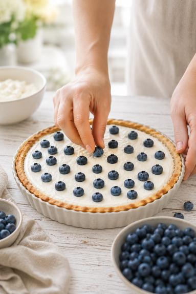 Zdjęcie - Tarta bor&oacute;wkowa z kremowym twarogowym i czekoladą - Przepisy kulinarne ze zdjęciami